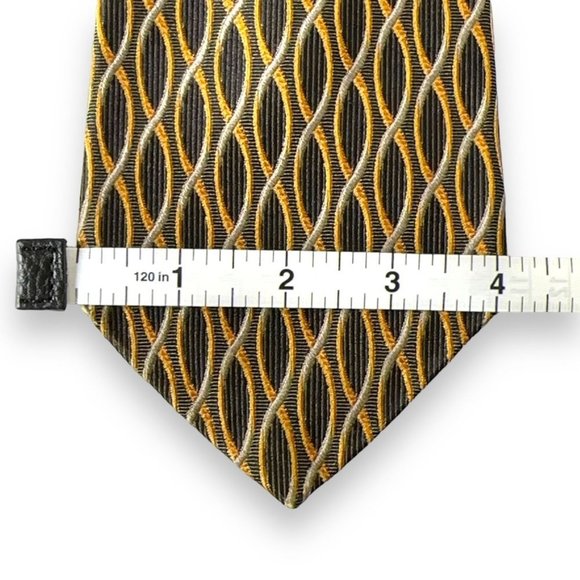 Robert Talbott Best of Class Tie Size 4 x 57 Gold Silver 100% Silk Van Boven - Picture 7 of 8